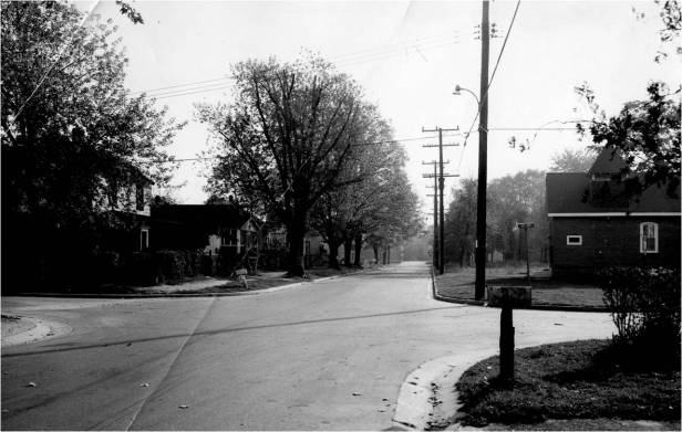 Clements home on left, Embry AME Church on Right